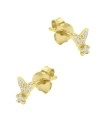 Butterfly Shaped CZ Silver Stud Earring STS-6402